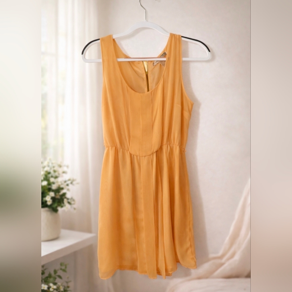 Elegant Sleeveless Orange Dress